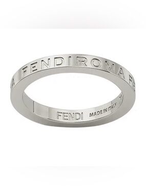 Fendi Roma Silver Metallic Engraved Band
